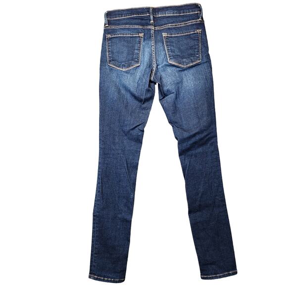 FRAME Denim Womens Jeans Size 28 Mid Rise Blue Dark Wash Skinny Ankle Stretch - Picture 2 of 16